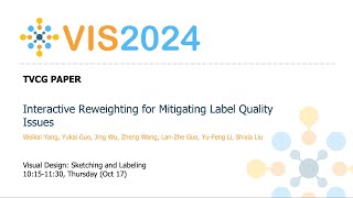 Interactive Reweighting for Mitigating Label Quality Issues  Fast Forward  VIS 2024 [upl. by Arsi367]