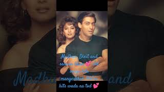 Madhuri Dixit and salman khan old songs lata mangeshkar 1990 so Hits status wada na tod officer jy [upl. by Merri]