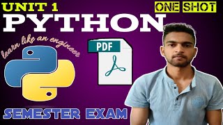 python unit 1 in one video semester exam  btech aktu dsalgoprofessor coding [upl. by Marek127]