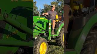 Overseeding lawn with a John Deere 2025R and 3 point hitch spreader landscaping lawnmaintenance [upl. by Dimitri388]