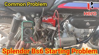 Splendor Bs6 Self Start Problem  Splendor Bs6 Starting Problem  Splendor Bs6 Self Motor Problem [upl. by Neysa226]