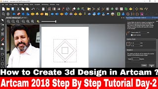 Artcam 2018 Step By Step tutorial in Hindi Day 2  How to create 3d design in Artcam 2018 tutorial [upl. by Anyzratak]