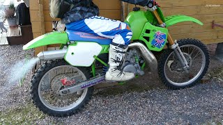 Kawasaki KX500  First Coldstart after Boyesen Rad Valve [upl. by Aicsile]