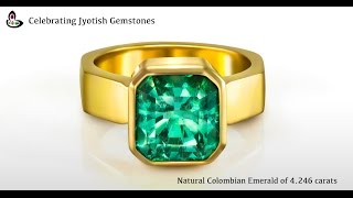 Rare Natural Colombian Emerald of 4246 carats set in 22K Gold Ring for Mercury as per Astrology [upl. by Ogirdor]