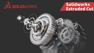 43 Extruded Cut  Solidworks Tutorials [upl. by Anrahs]