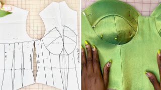 How to cut and sew an under Bust corset belt Easy cutting and sewing Tutorial [upl. by Askari]