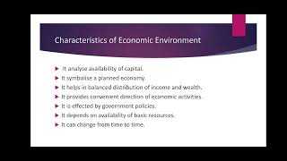 Economic Environment  Tamil   Characteristics of economic Environment  Tamil [upl. by Aver260]