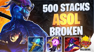 WILD RIFT  500 STACK ASOL IS BROKEN  Challenger Aurelion Sol Gameplay  Guide amp Build [upl. by Sprage247]