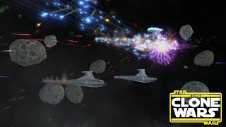 Epic Star Wars Clone Wars Space Battle [upl. by Fiann682]