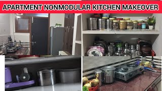 💁‍♀️NonModular kitchen organization Apartment home organization ideasSmall kitchen makeover [upl. by Jeremie]