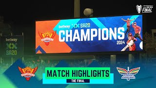 Sunrisers Eastern Cape v Durbans Super Giants  2024 Final Highlights  Betway SA20 [upl. by Nefen]