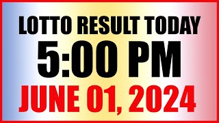 Lotto Result Today 5pm June 1 2024 Swertres Ez2 Pcso [upl. by Ehtnax506]