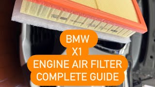 BMW X1 Engine Air Filter Replacement Complete guide 20152022 F48 [upl. by Nwahsad152]