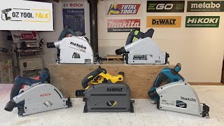 Cordless Plunge Saw Comparison 2021  Makita Dewalt Festool Bosch amp Metabo track saws [upl. by Rocky153]