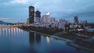 Kaisermühlenbrücke and DC Tower by daynight Vienna [upl. by Auj]