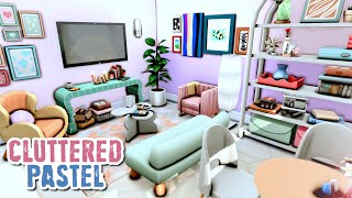 CLUTTERED PASTEL APARTMENT 🤍  Pinecrest Apartments  402  The Sims 4 Speed Build [upl. by Esirehc]