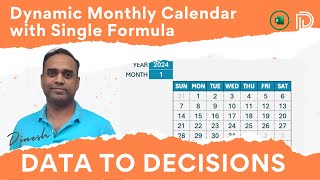 How to create a dynamic monthly calendar in Excel with a single formula [upl. by Miguela291]