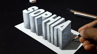 How to Draw 3D quotSophiaquot Name  Popular Names Pencil Drawing [upl. by Barde]