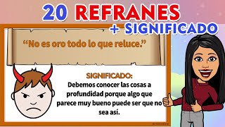 20 Ejemplos De Refranes CON SU SIGNIFICADO I Refranes  Significado [upl. by Adnihc218]