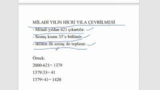 Hicri Yılı Miladi Yıla Çevirme [upl. by Clo933]