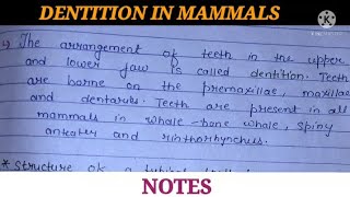 DENTITION IN MAMMALS [upl. by Gurl]