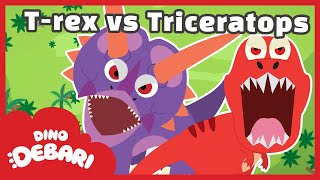 🎵 Roar Roar The TRex Triceratops fighting once again  Trex VS Triceratops  DebariTV [upl. by Dranyl]