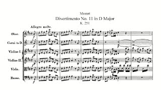 Mozart Divertimento No 11 in D major K 251 with Score [upl. by Florian]