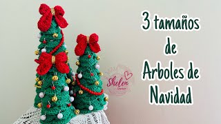 3 Tamaños de arboles de navidad 🎄 CROCHET ❤️🧶arbolnavideño crochet [upl. by Rednazxela]