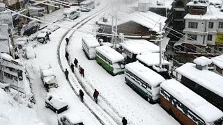 Watch  Heavy snowfall in Shimla disrupts normal life [upl. by Latreshia]