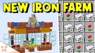 MINECRAFT 120 IRON FARM TUTORIAL  New Easy Efficient [upl. by Tserrof]