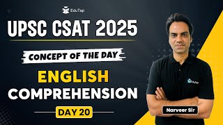 UPSC CSAT English Comprehension 2025  CSAT English Comprehension PYQ  CSAT English EduTap Classes [upl. by Studdard]