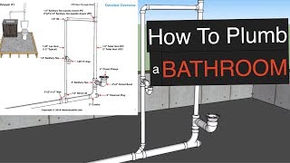 How To Plumb a Bathroom with free plumbing diagrams [upl. by Assirrac]