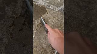 Removing a thick layer of varnish from a stone floor [upl. by Aitercal]