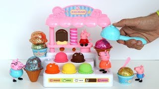 Plastilina Play Doh haciendo Helados con brillo y Lucecitas para la Familia de Peppa Pig TotoyKids [upl. by Rainwater]