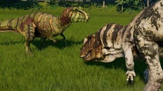 Jurassic World Evolution  Metriacanthosaurus vs Ceratosaurus 1080p 60FPS [upl. by Lodge]