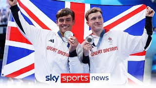 Tom Daley and Noah Williams win silver in 10m synchronised diving for Team GB [upl. by Ellenwad]