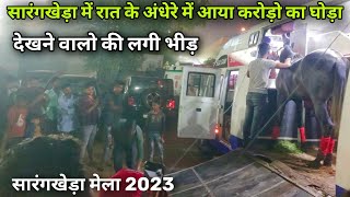 रात के अंधेरे में आया करोड़ो का घोड़ा sarangkheda Chetak festival 2023 sarangkheda horse market 2023 [upl. by Ozkum]