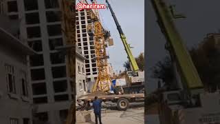 Crane accident 😭😭 crane accidenttrector shots [upl. by Fauch]