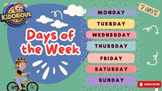 Days of the Week Nursery Rhyme  Weekdays Kids Song kidorious childrenssong [upl. by Anitsyrhc]