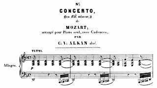 Wolfgang Amadeus Mozart  Piano Concerto No 20 Arr CharlesValentin Alkan [upl. by Eeltrebor]