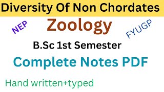 BSc Zoology 1st Semester Notes  Diversity of Non Chordates  Bsc 1st Sem Zoology Core  NEPFYUGP [upl. by Celestine]