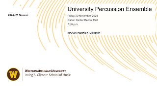 University Percussion Ensemble Marja Kerney Director [upl. by Castera]