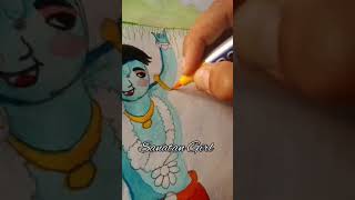 Govardhan Leela🥹 kanaji krishnagovardhan sanatangirlsanatandharma drawingtrendingviralvideo [upl. by Lewison801]