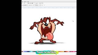 How To Draw Tasmanian Devil  Looney Tunes  Drawing  Coreldraw tasmaniandevil shorts [upl. by Terrill440]