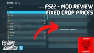 Fixed Crop Prices  FS22 Mod review [upl. by Rosmunda]