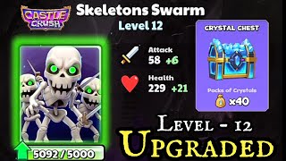 Skeletons Swarm Level 12 Upgrade amp Crystal Chest Open Castle Crush [upl. by Neeloc]