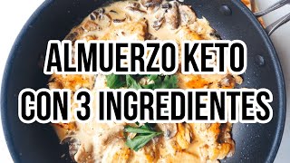 🍗 ALMUERZO KETO CON 3 INGREDIENTES  RECETA POLLO CON CHAMPIÑONES A LA PIMIENTA  Manu Echeverri [upl. by Miett]