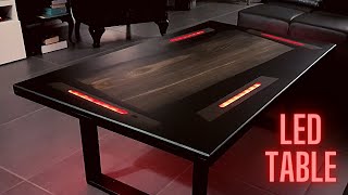 LED lit coffee table  Bok Oak Epoxy Resin [upl. by Shaner455]