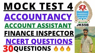 Mcqs on Accountancy jkssb  Mock Test no4 Accountancy  mcqs on accountancy jkssb FAA  Accountancy [upl. by Raymund]