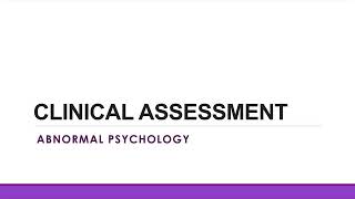 Abnormal Psychology Clinical Assessment  Case Formulation [upl. by Netram953]